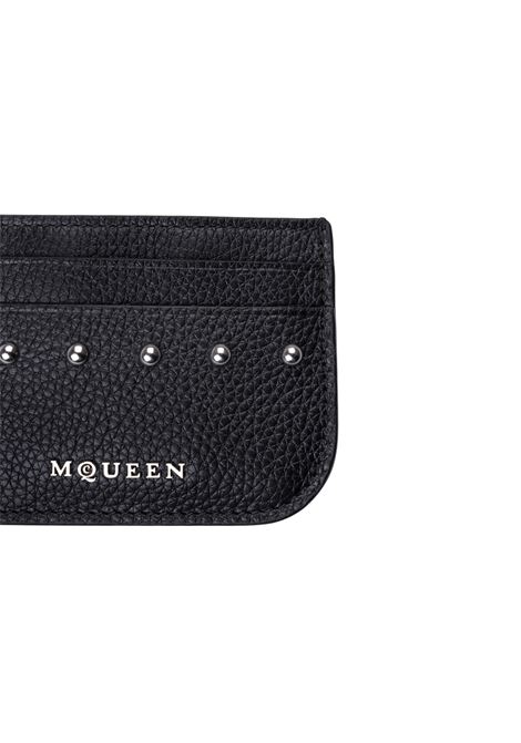 Portacarte In Pelle Nera Con Borchie ALEXANDER MCQUEEN | 813546-AXZ111000
